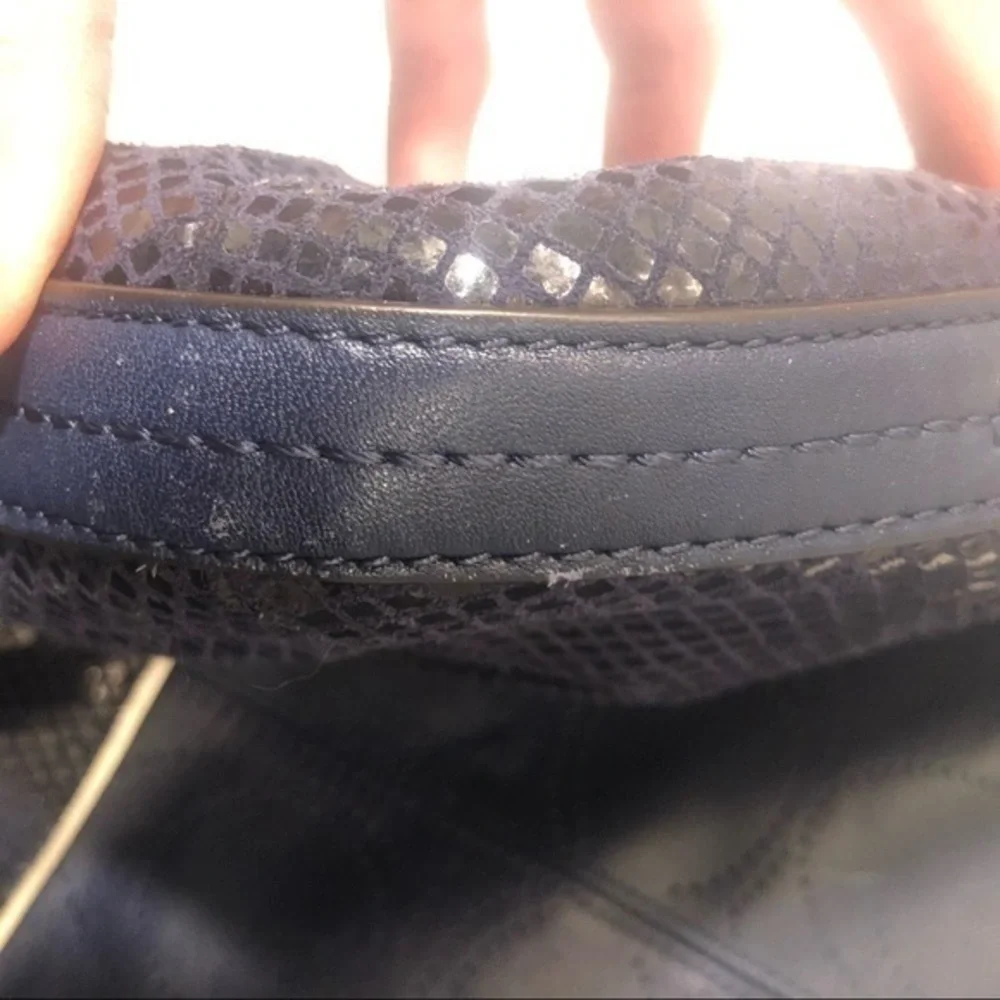 Coach Ashley perforated c blue convertible bag